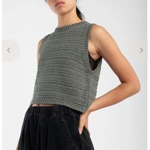 NWT Micaela Greg Ribbon Tank in Fog Green